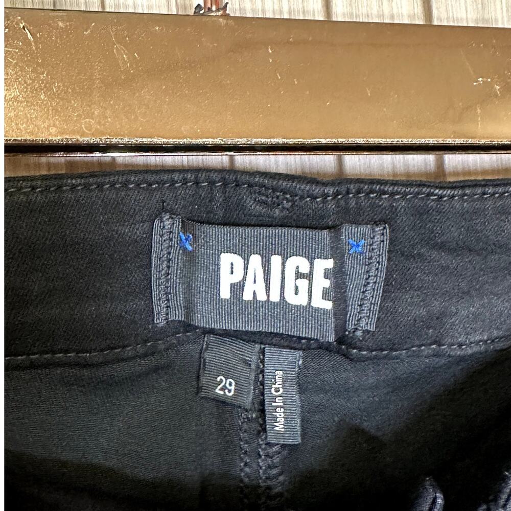 PAIGE Mayslie Straight Ankle in Black Fog Luxe Coating Size 29 - Picture 6 of 9